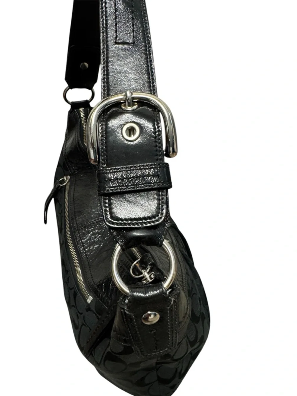 Coach Signature Black Boho Jacquard Canvas Handbag And Wallet - Picture 9 of 16